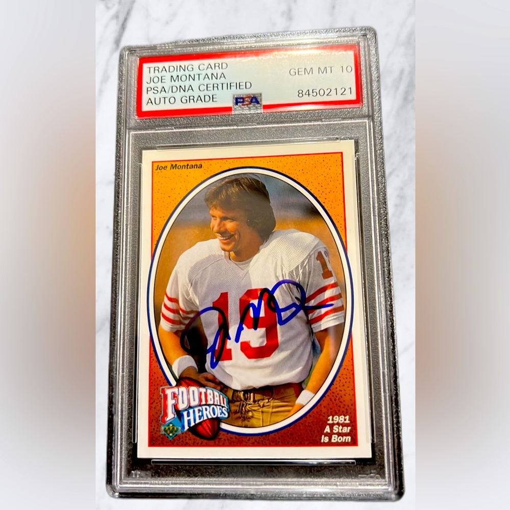 Certified PSA 10 Gem Mint HOF QB Joe Montana autograph in rare SF #19